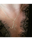 Personalized necklace - Capital letter on sparkle chain