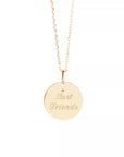 Personalized necklace - Hammered medal pendant - Silver-Gold plated