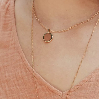 Collier pierre fine personnalisé - Chaîne perlée - Plaqué Or