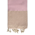 Fouta rayée or - Rose