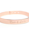 Duo of personalized wide bangles - Silver-Gold plated-Rose gold