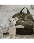 Personalized linen baby backpack