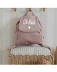 Personalized linen baby backpack