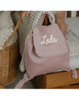 Personalized linen baby backpack