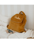 Personalized linen baby backpack