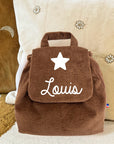 Personalized linen baby backpack