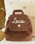 Personalized linen baby backpack