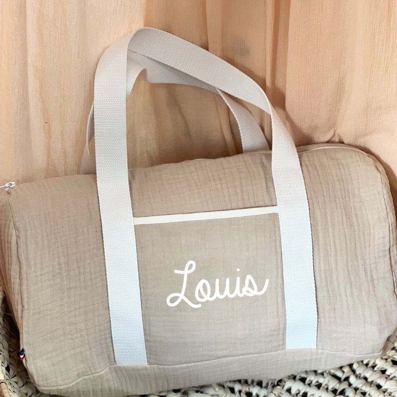 Personalized weekend bag - Linen and cotton