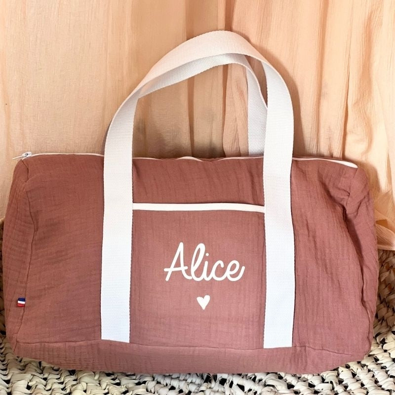 Personalized weekend bag - Linen and cotton