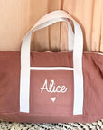 Personalized weekend bag - Linen and cotton