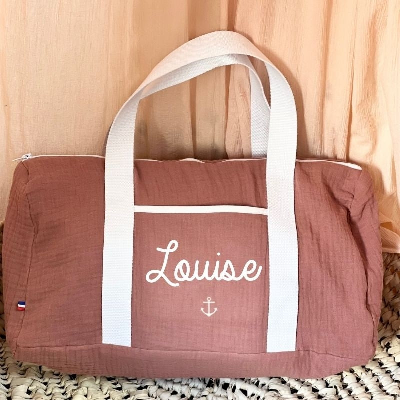 Personalized weekend bag - Linen and cotton