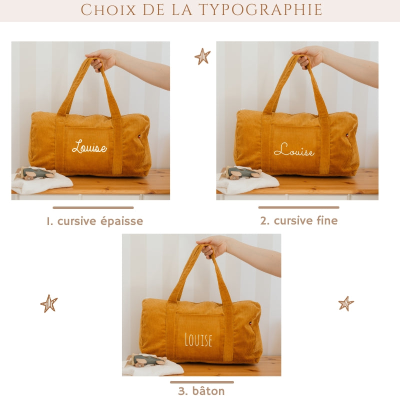 Sac de week-end personnalisé - Velours côtelé