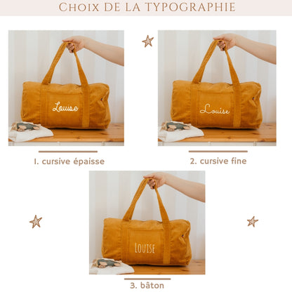 Sac de week-end personnalisé - Velours côtelé