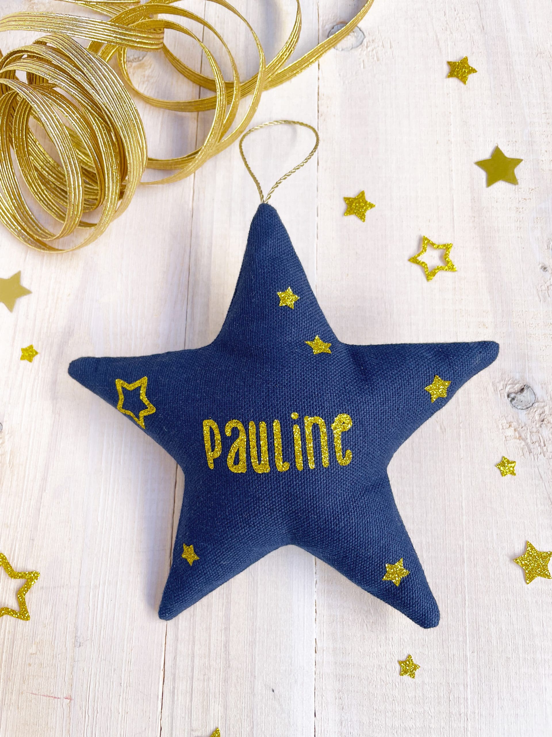 Christmas star - Phosphorescent customization, silver or glittery gold