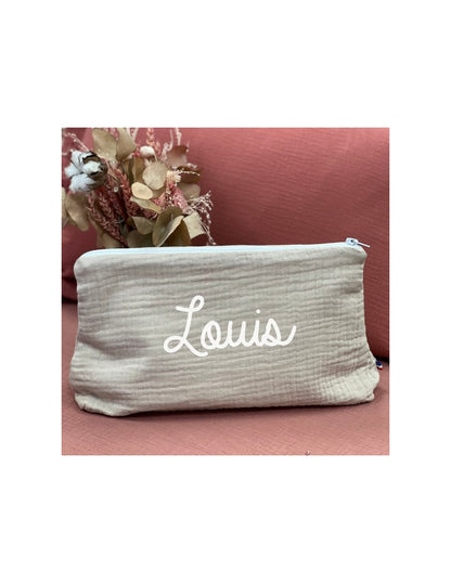 Trousse personnalisée double gaze de coton - Cadeau maîtresse
