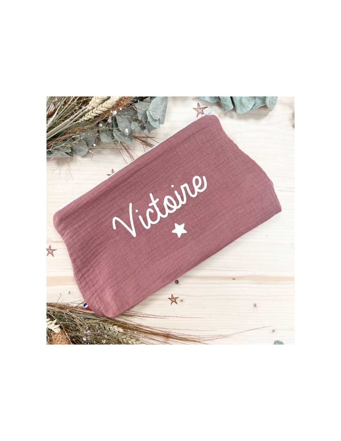 Trousse personnalisée double gaze de coton - Cadeau maîtresse