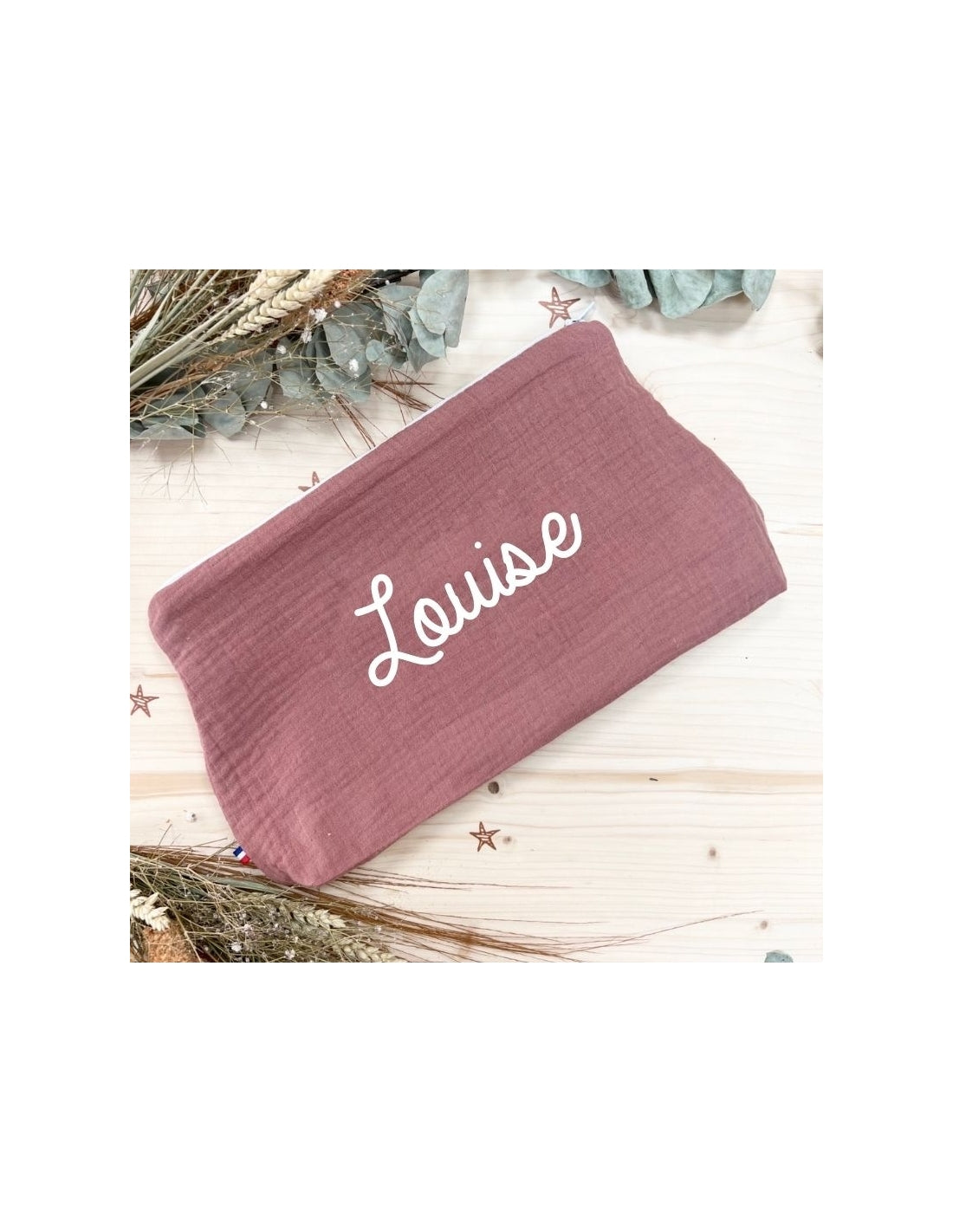 Trousse personnalisée double gaze de coton - Cadeau maîtresse