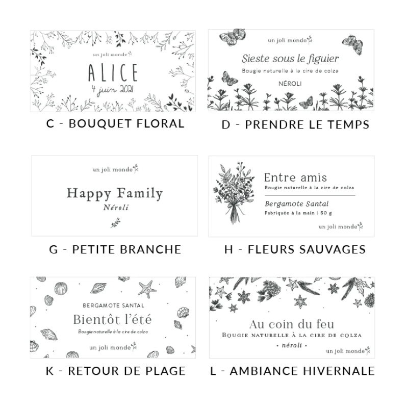 Bougie parfumée personnalisée - Modèle baptême