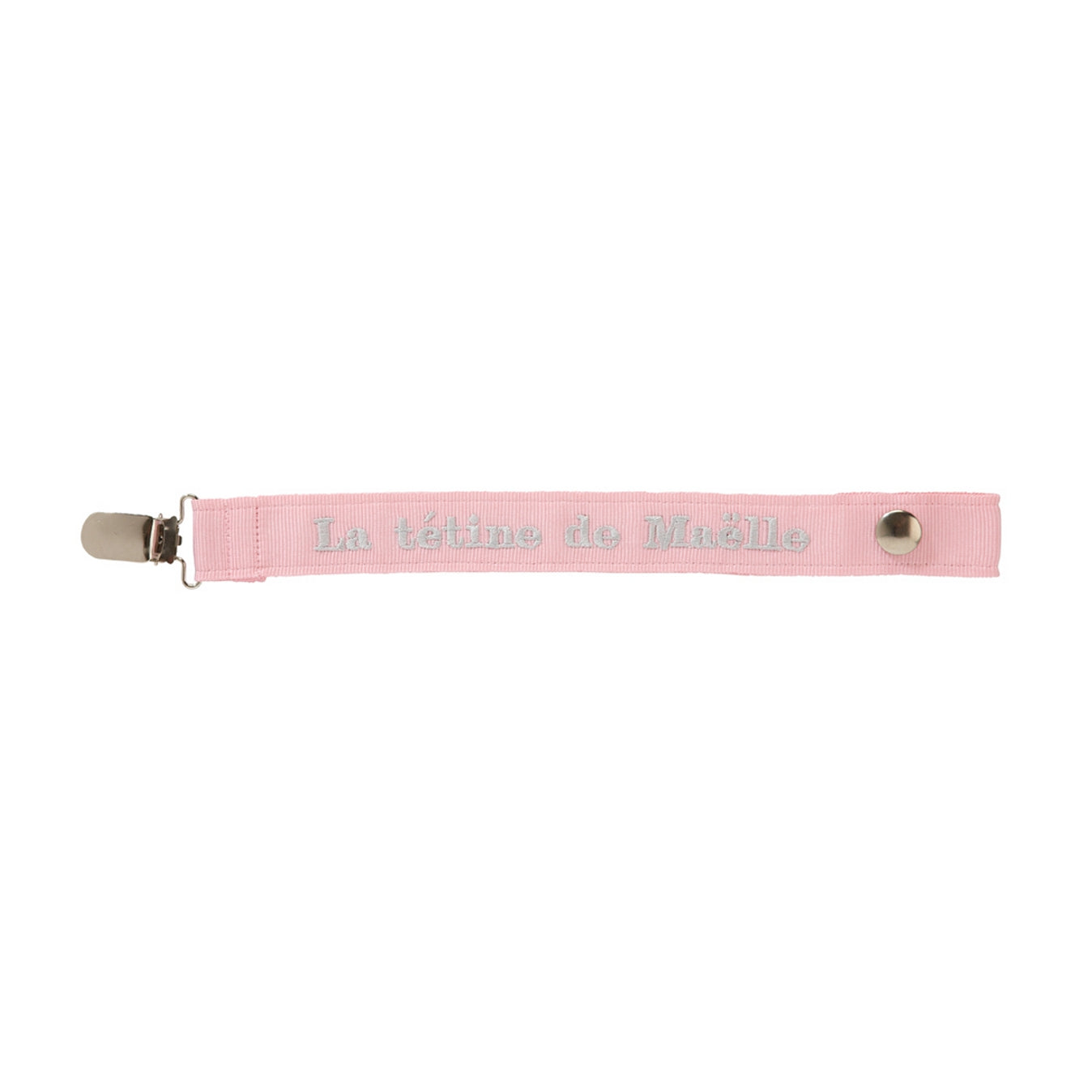 Personalized pacifier clip - Embroidered large grains