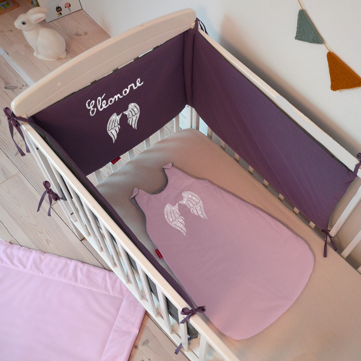 Personalized baby cot bumper