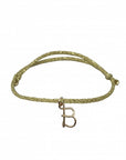 Personalized bracelet - Capital letter on glittery thread