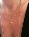 Personalized necklace - Capital letter on sparkle chain