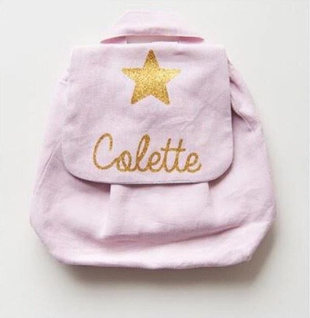 Personalized linen baby backpack