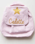 Personalized linen baby backpack