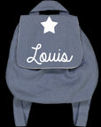 Personalized linen baby backpack