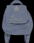 Personalized linen baby backpack