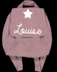 Personalized linen baby backpack