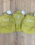 Personalized linen baby backpack