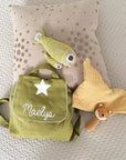 Personalized linen baby backpack