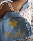 Personalized linen baby backpack