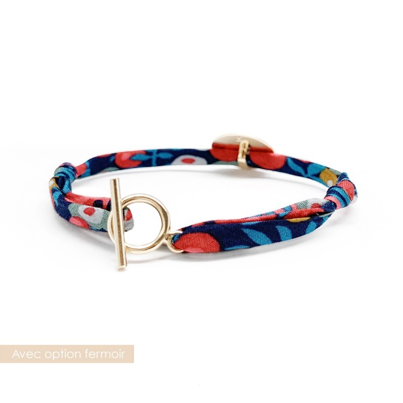 Bracelet personnalisé - Liberty trèfle - Argent ou Plaqué or