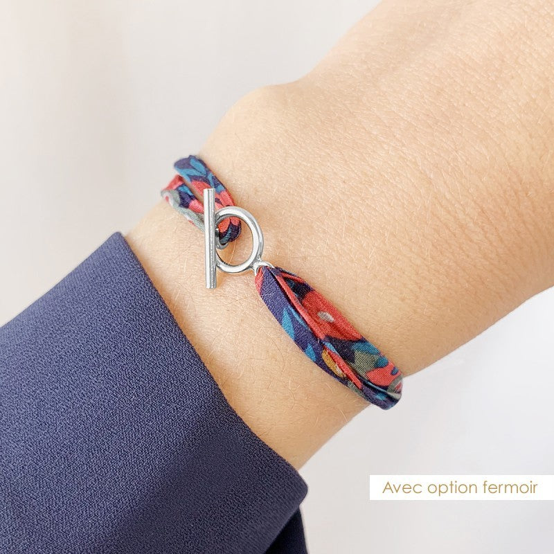 Bracelet personnalisé - Liberty trèfle - Argent ou Plaqué or