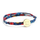 Bracelet personnalisé - Liberty médaille ronde - Argent ou Plaqué or