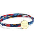 Personalized bracelet - Liberty round medal - Silver or Gold plated