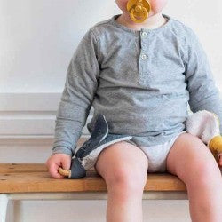 Anneau de dentition bébé personnalisé - Bois naturel & Coton