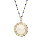 Collier chaîne émaillée personnalisé - Médaille soleil - Plaqué Or
