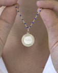 Personalized enameled chain necklace - Sun medal - Gold plated