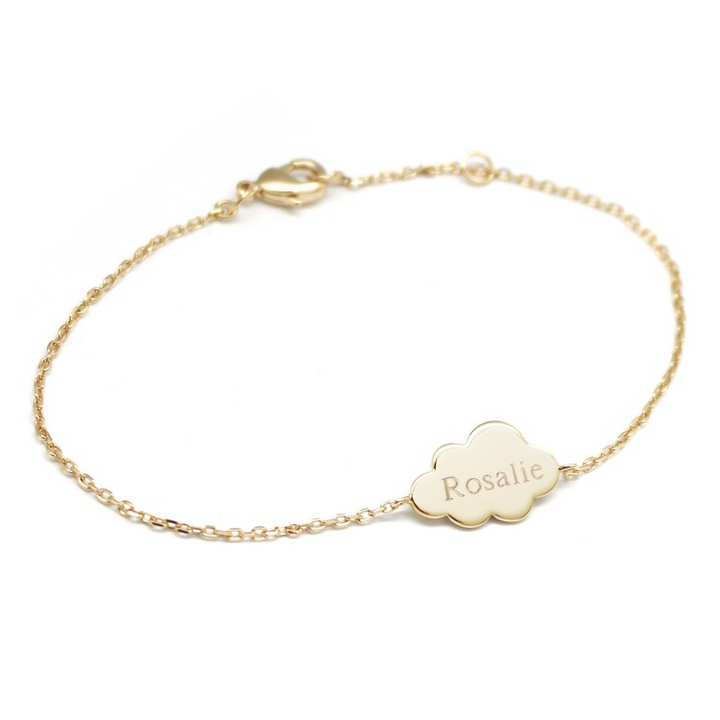 Bracelet chaîne personnalisé - Nuage Plaqué Or ou Argent
