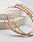 Trio of personalized ribbon bangle - Silver-Gold plated-Rose gold