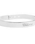 Personalized wide ribbon bangle - Silver-Gold plated-Rose gold