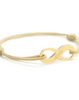 Personalized women's cord bracelet - Infinity sign - Silver or gold plated