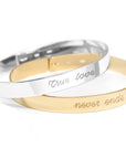 Duo of personalized wide bangles - Silver-Gold plated-Rose gold