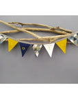 Personalized blue-beige triangle pennant garland for boy - Birth gift