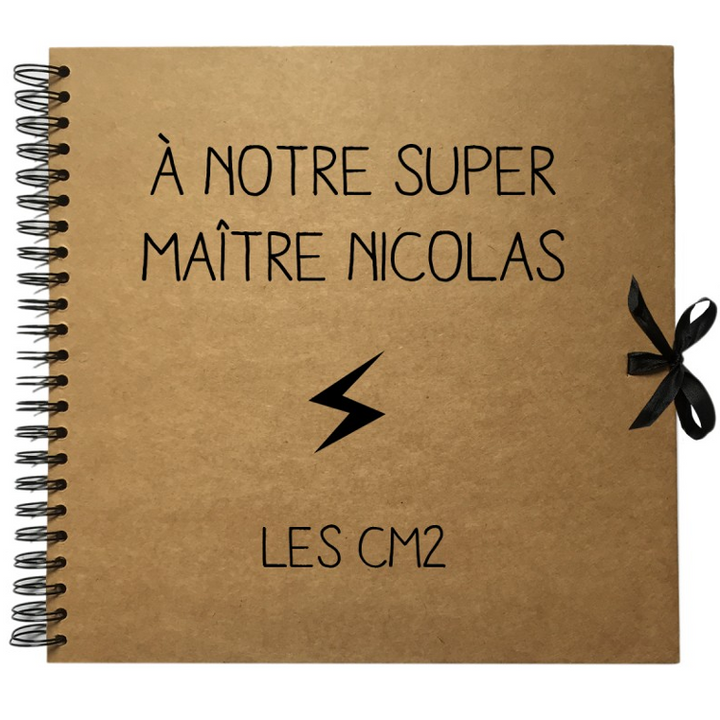 Album photo personnalisé en Kraft - Cadeau maîtresse-maître