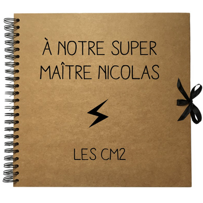 Album photo personnalisé en Kraft - Cadeau maîtresse-maître