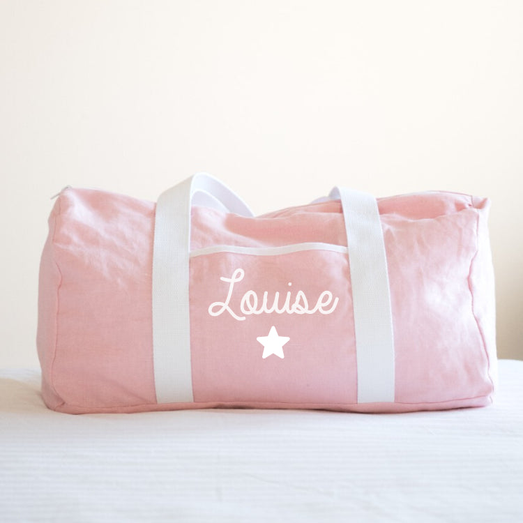 Personalized weekend bag - Linen and cotton